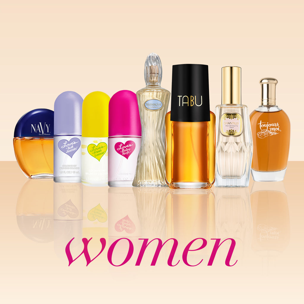 All Dana women perfume bottles presented next to each others.