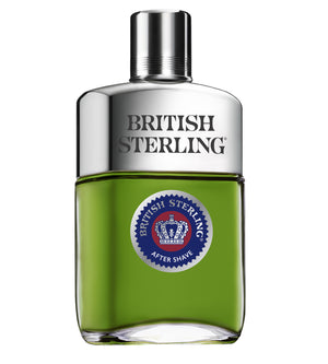 Product shot of British Sterling After Shave bottle.
