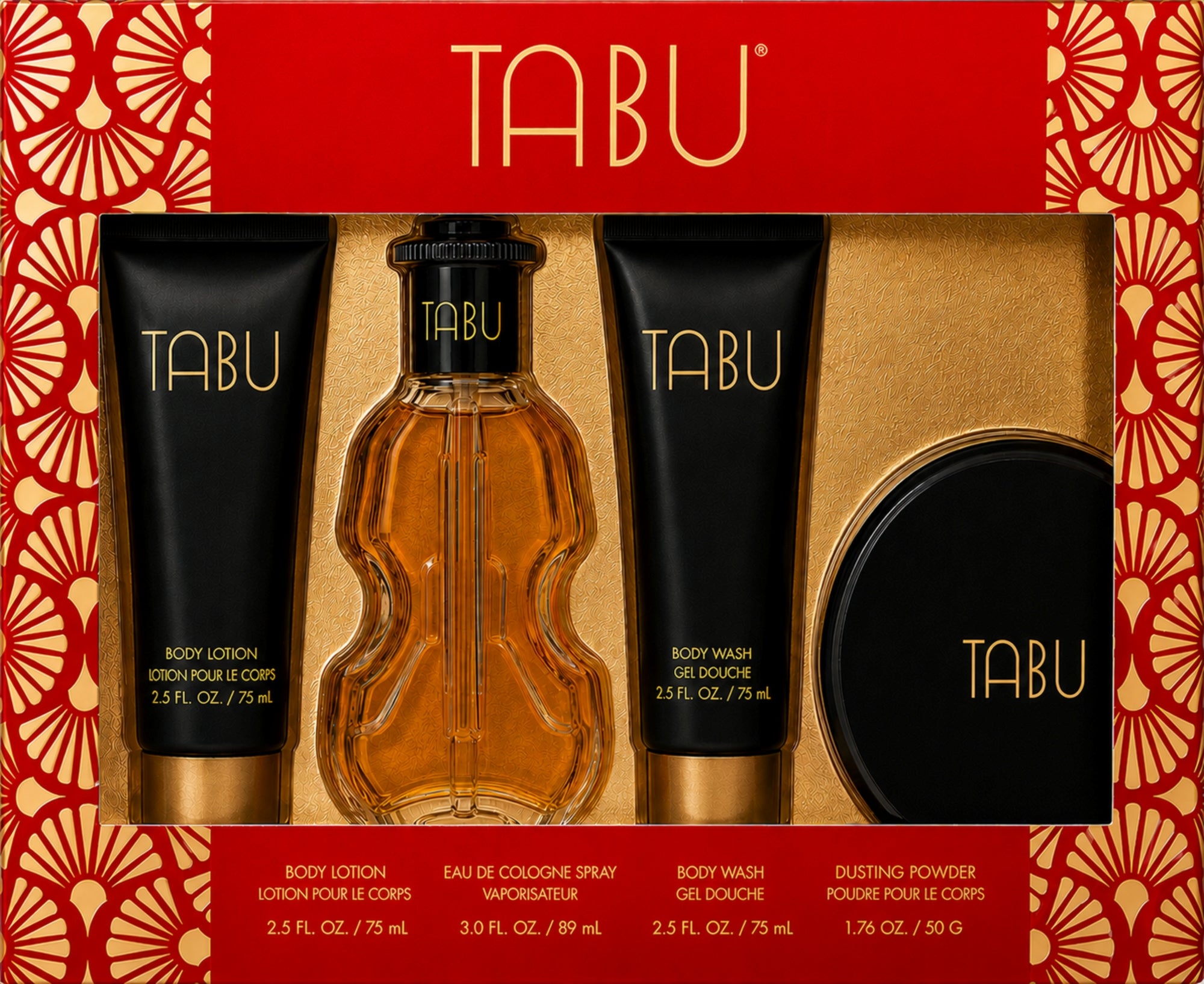 TABU DELUXE 4pc GIFT SET, EDC, WASH, LOTION, POWDER