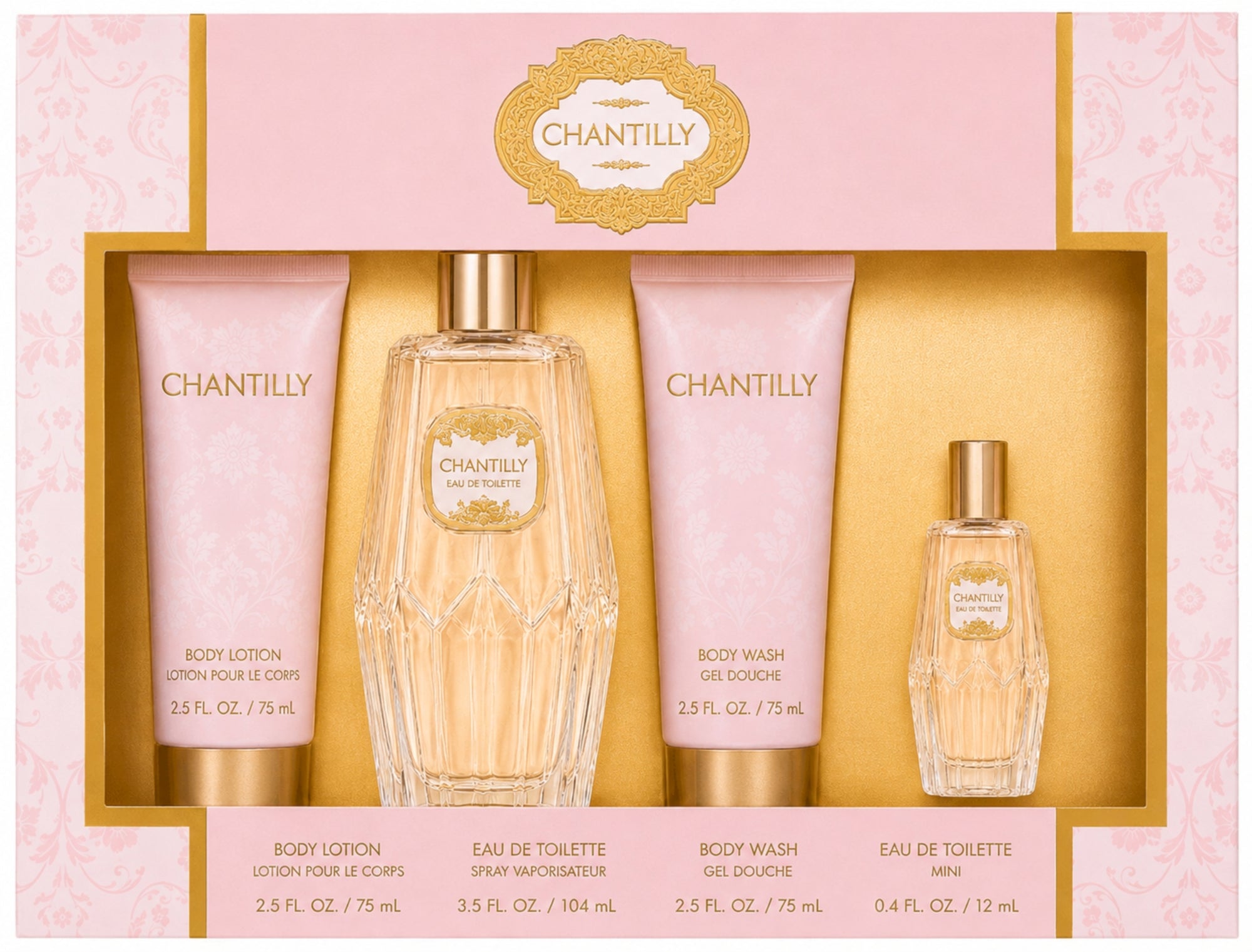 CHANTILLY 4pc GIFT SET, EDT, EDT MINI, WASH, LOTION