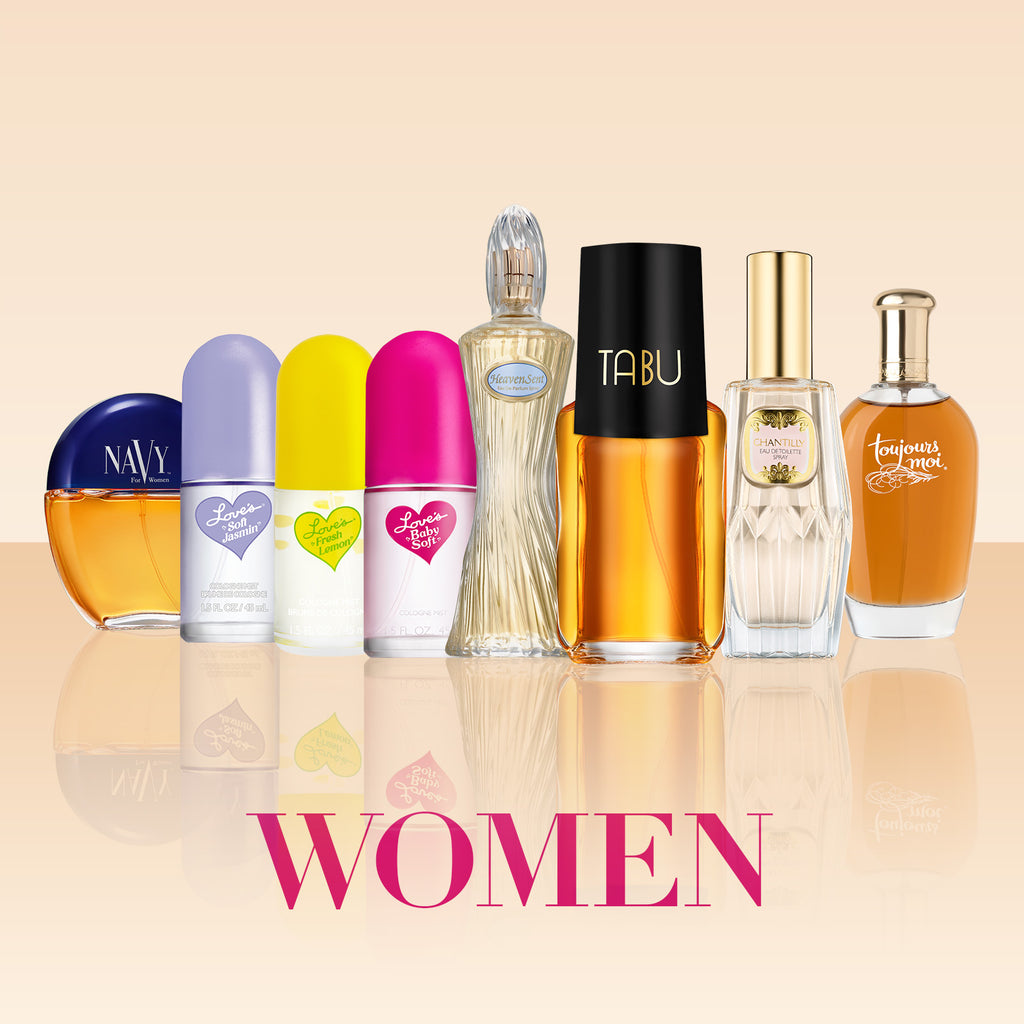 Shot of Dana women fragrance collection with headline: Women