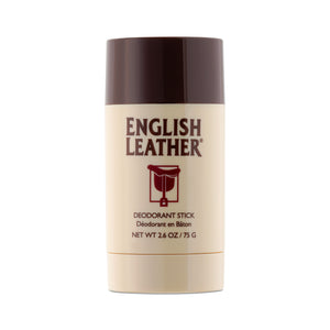 Product Front shot of English Leather deodorant.