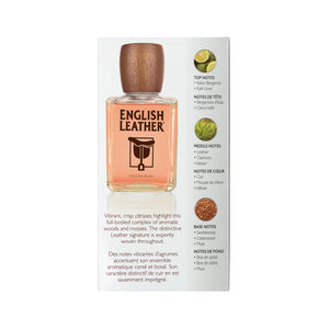 English Leather cologne 8 oz back of box